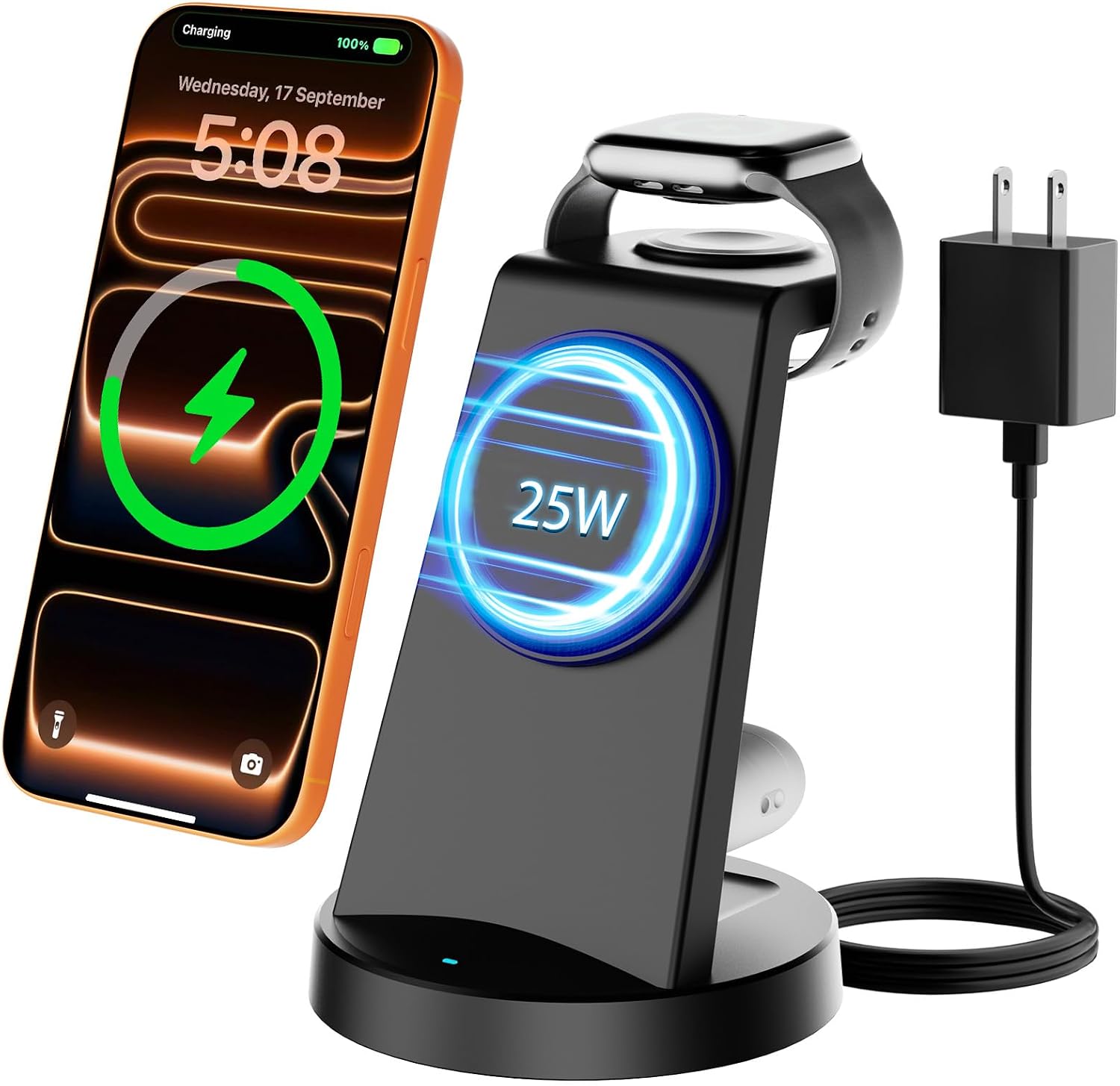 Detalle de SMILE STATION 25W 3-in-1 Magnetic Wireless Charging Station for Apple