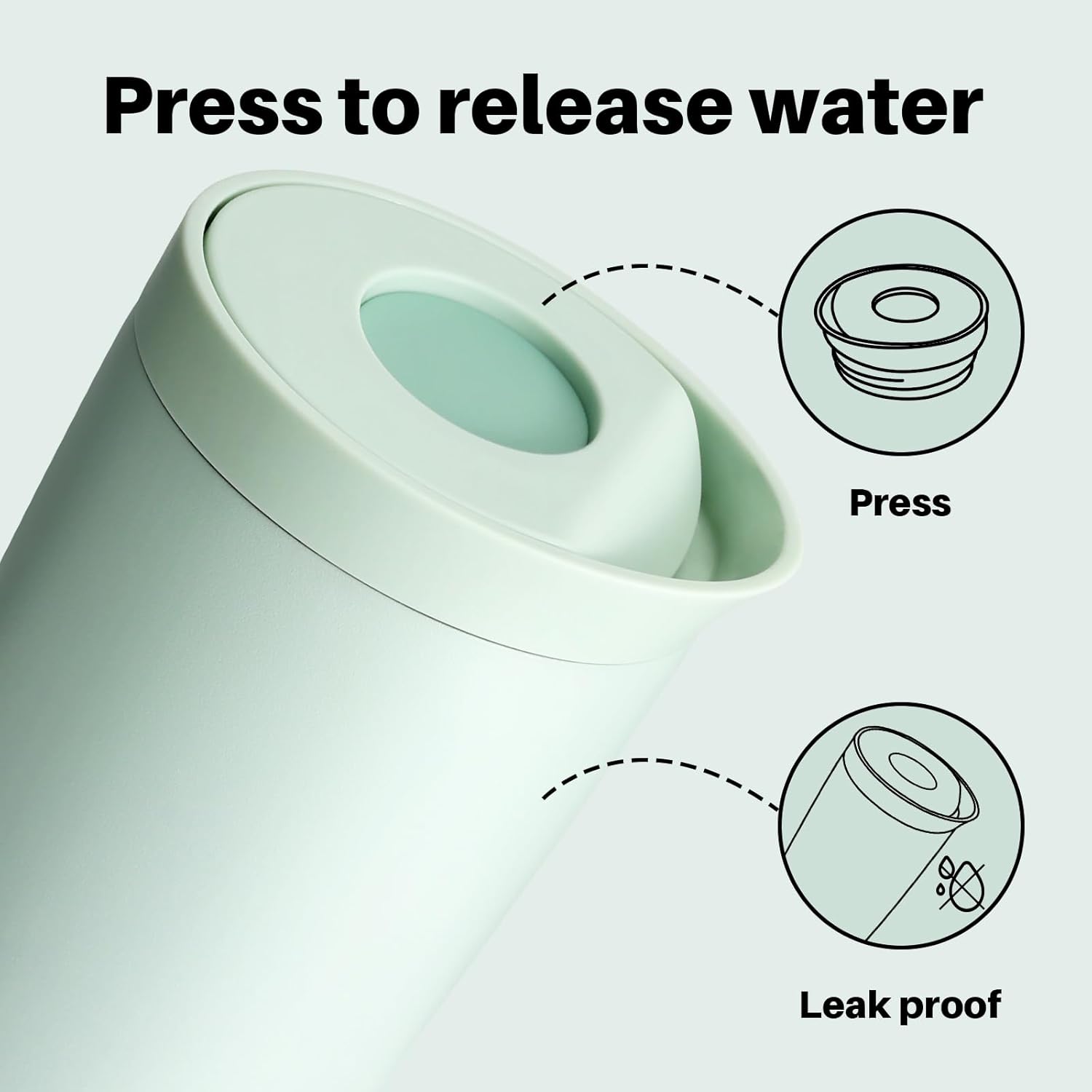 Thumbnail 3 de BOTTLE BOTTLE Thermobecher 350ml mit Quick-Press-Verschluss – Auslaufsicherer Travel Mug in Grün