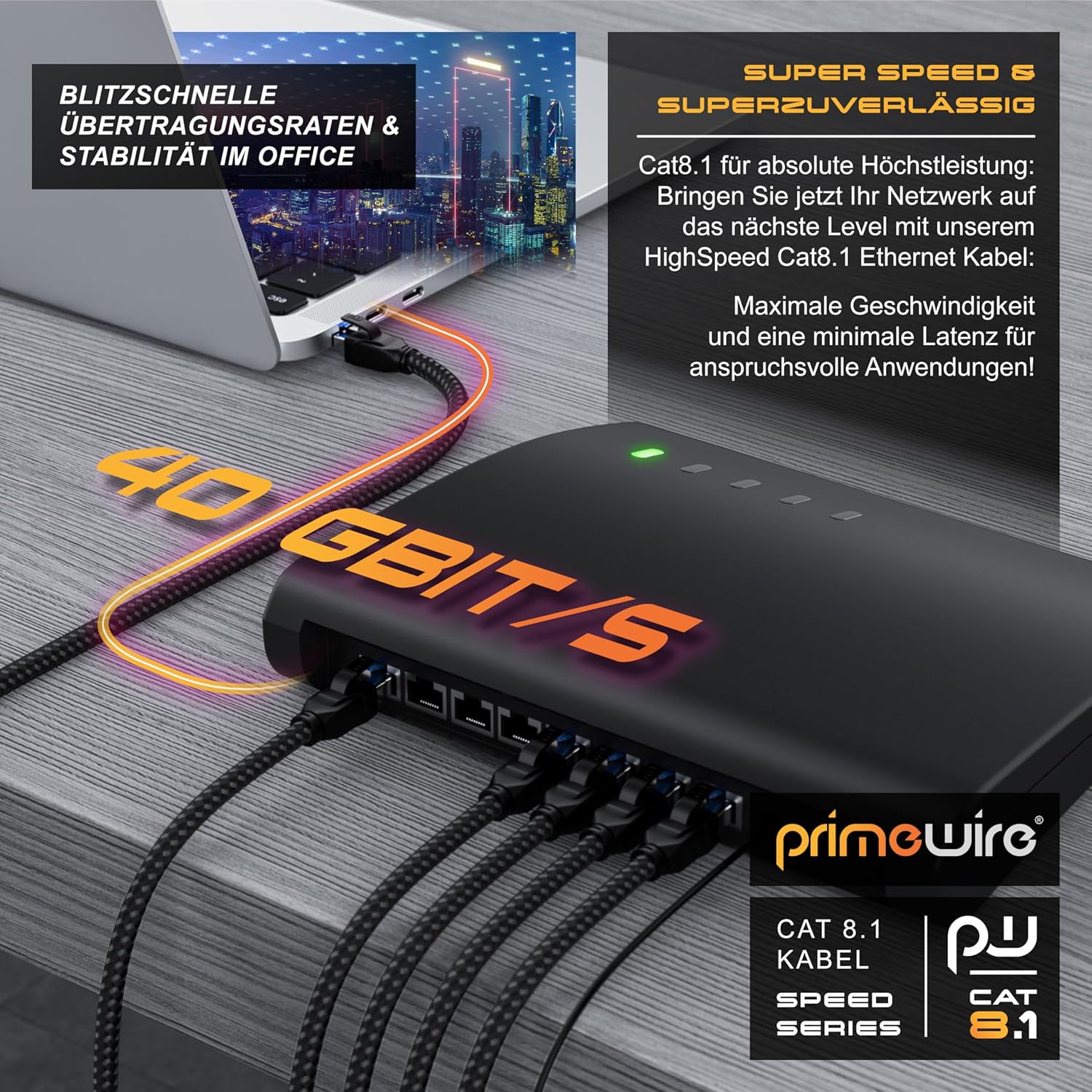 Thumbnail 5 de CSL CAT8.1 3m Netzwerkkabel 40 Gbit/s 🔌