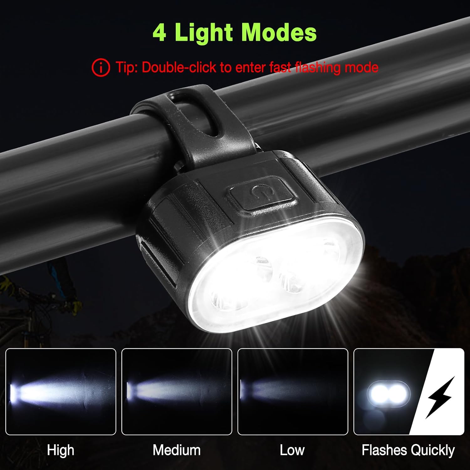 Detalle 2 de Oderra Luces Bicicleta LED Delantera y Trasera 10/12h