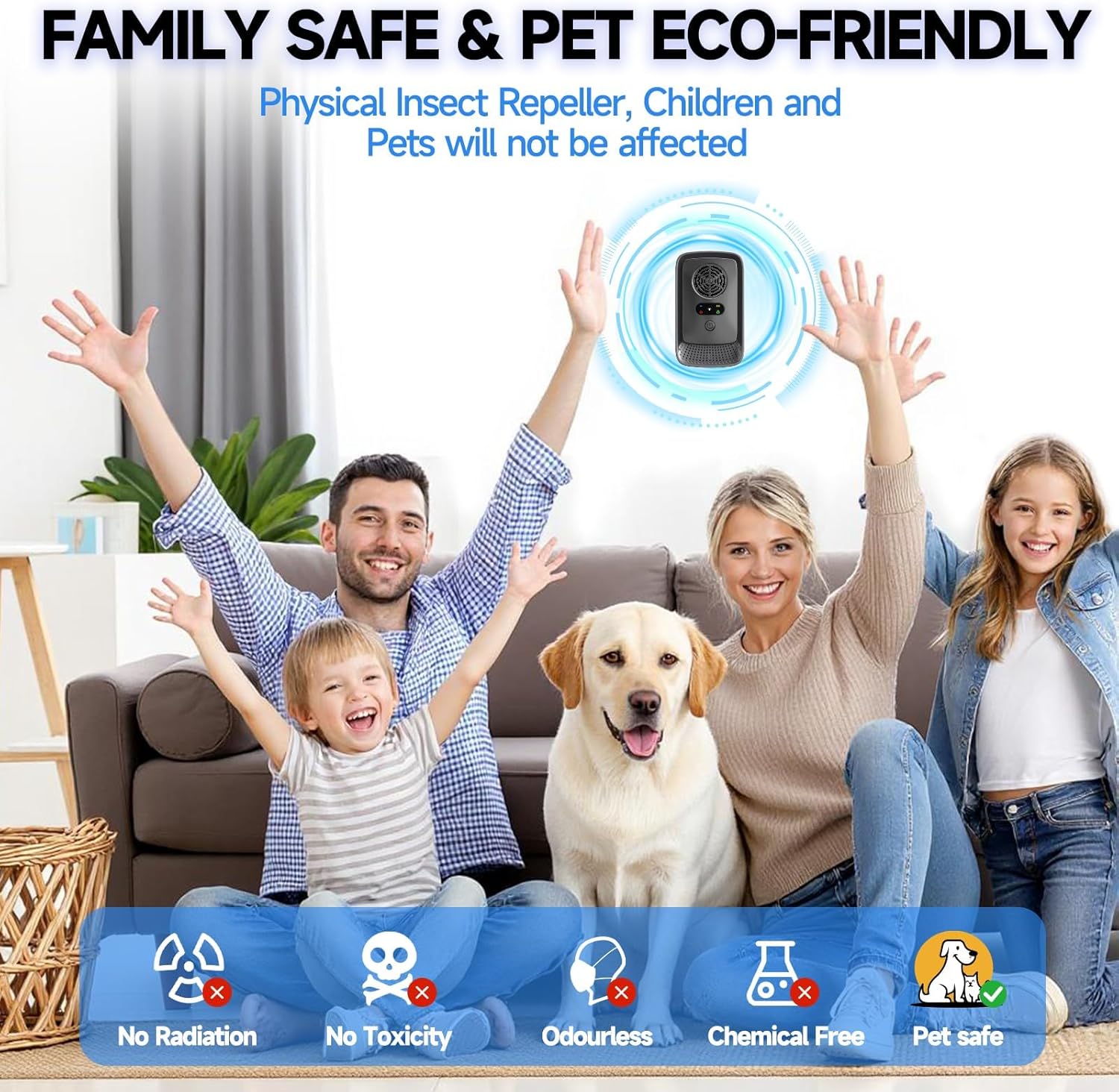 Thumbnail 3 de Gecool 6 Pack Ultrasonic Pest Repeller (4 modes, dual-wave) for mice, roaches, mosquitoes & more