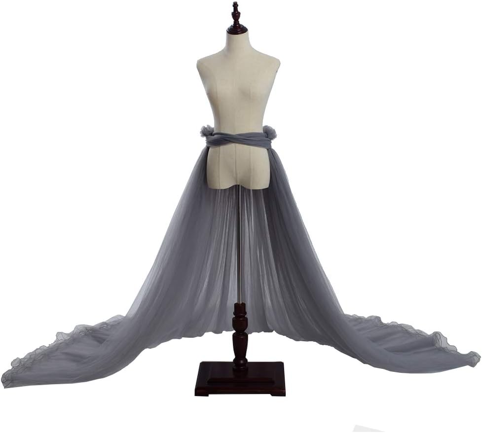 Thumbnail 2 de GraceArt detachable bridal train and tulle overskirt (chapel length)