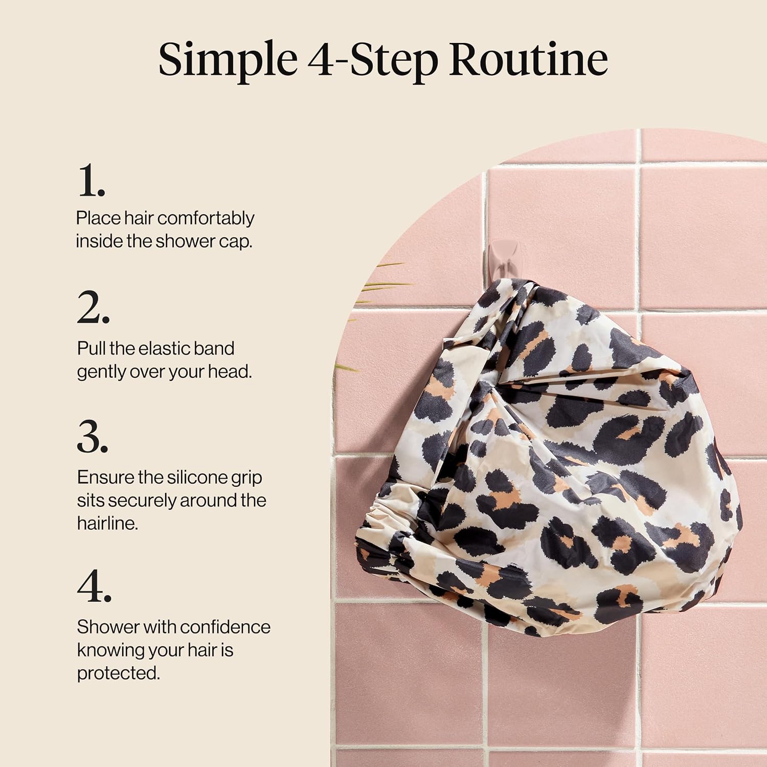 Thumbnail 6 de Kitsch Luxury Leopard Shower Cap for Women — Reusable, Waterproof & Non-Slip