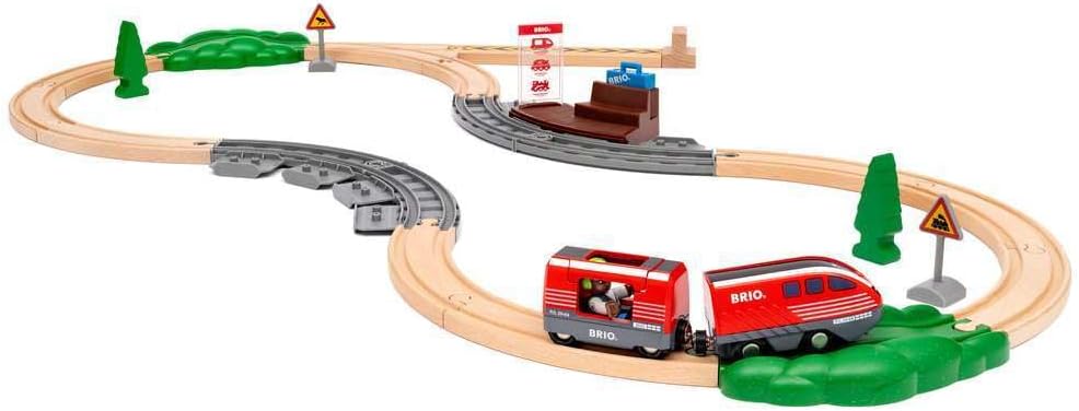 BRIO World 36102 Circuit de train à rétrofriction – circuit miniature en bois pour enfants dès 3 ans
