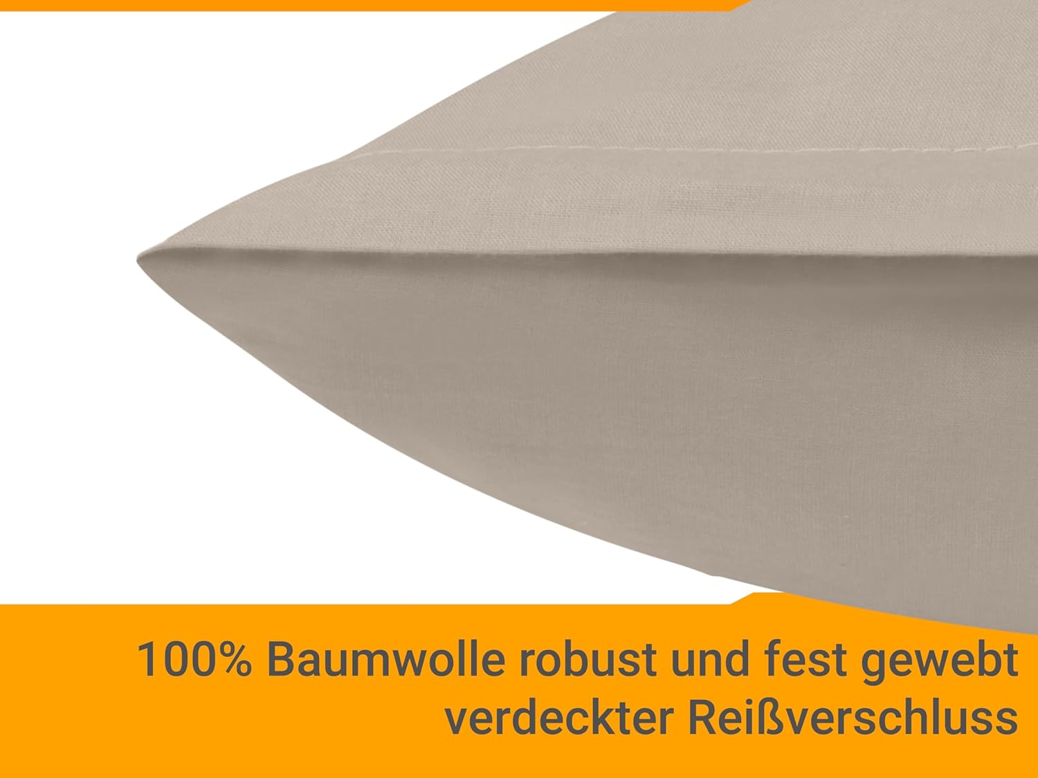 Thumbnail 3 de Taie d’oreiller npluseins 40x80 – Lot de 2 en coton renforcé, cappuccino