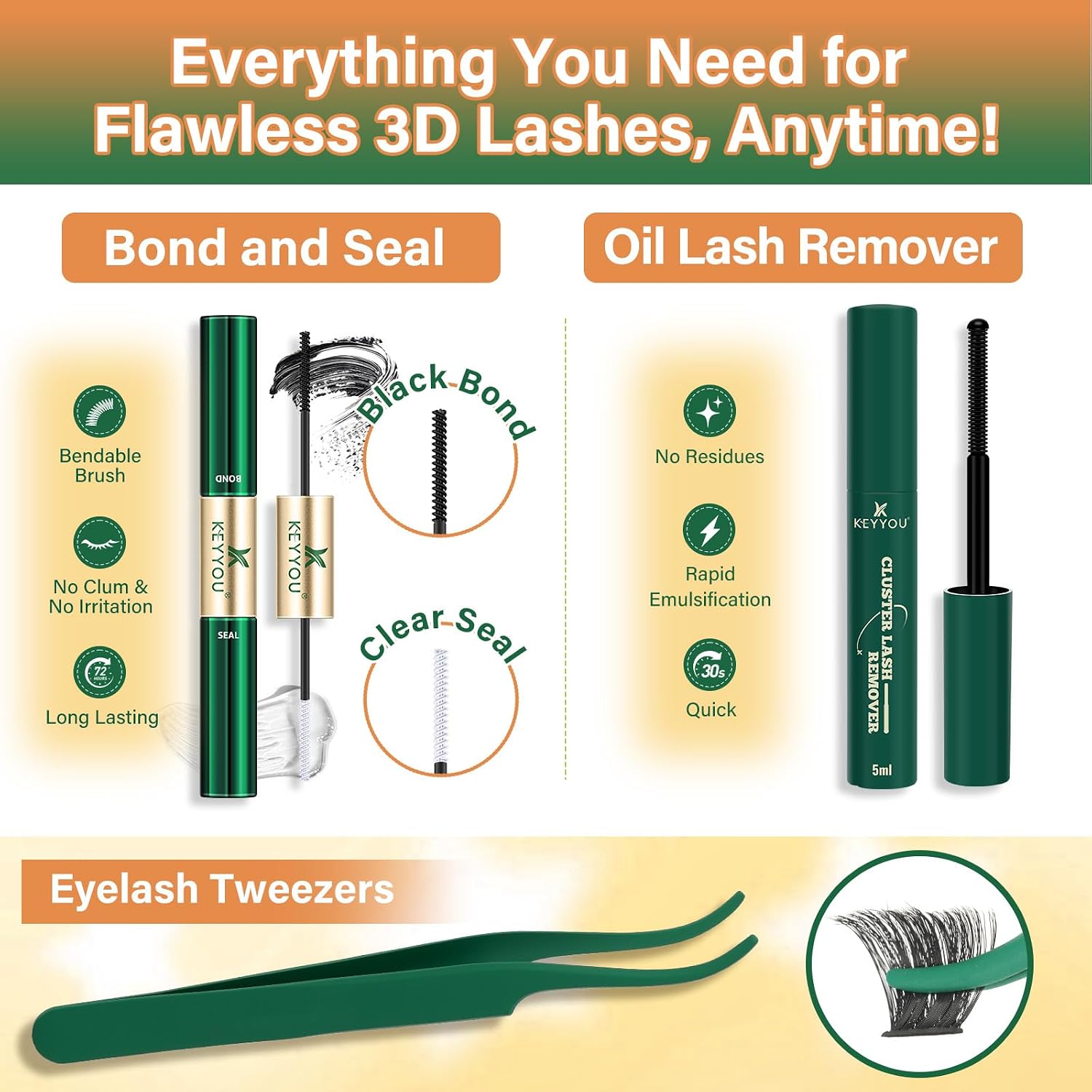 Detalle 1 de KEYYOU Lash Cluster Kit 9–18 Mix