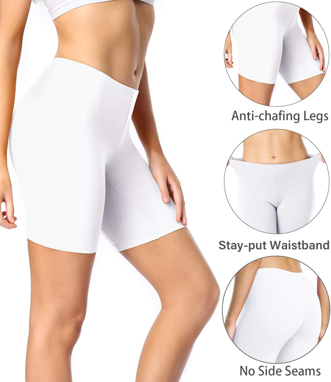 Detalle de wirarpa Radlerhose Damen Kurz Baumwolle – Boxershorts im 4er Pack, Anti-Scheuern