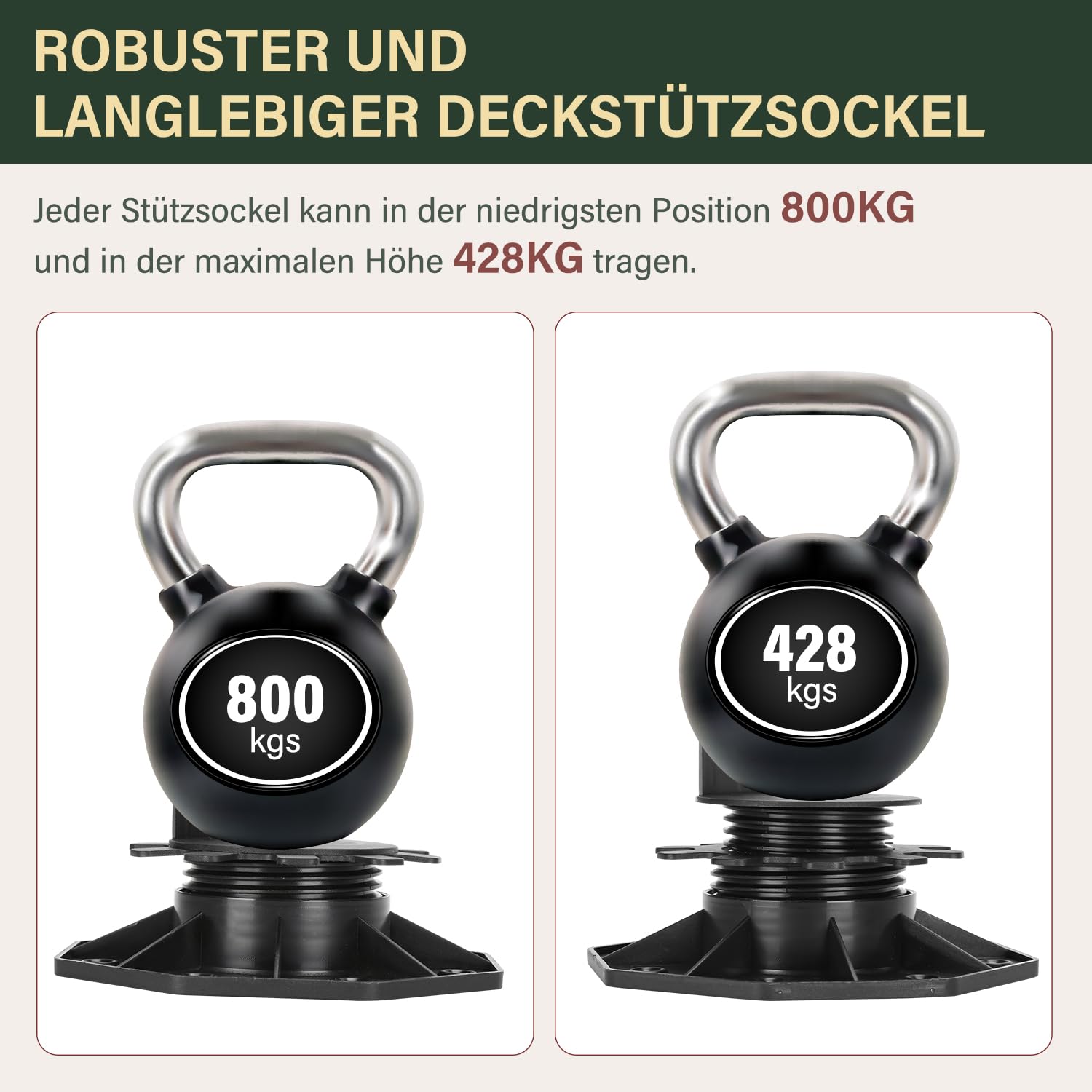 Thumbnail 4 de Gimisgu Stelzlager 20 Stück – höhenverstellbare Terrassenlager (30–60 mm) für Holz, WPC und Stein