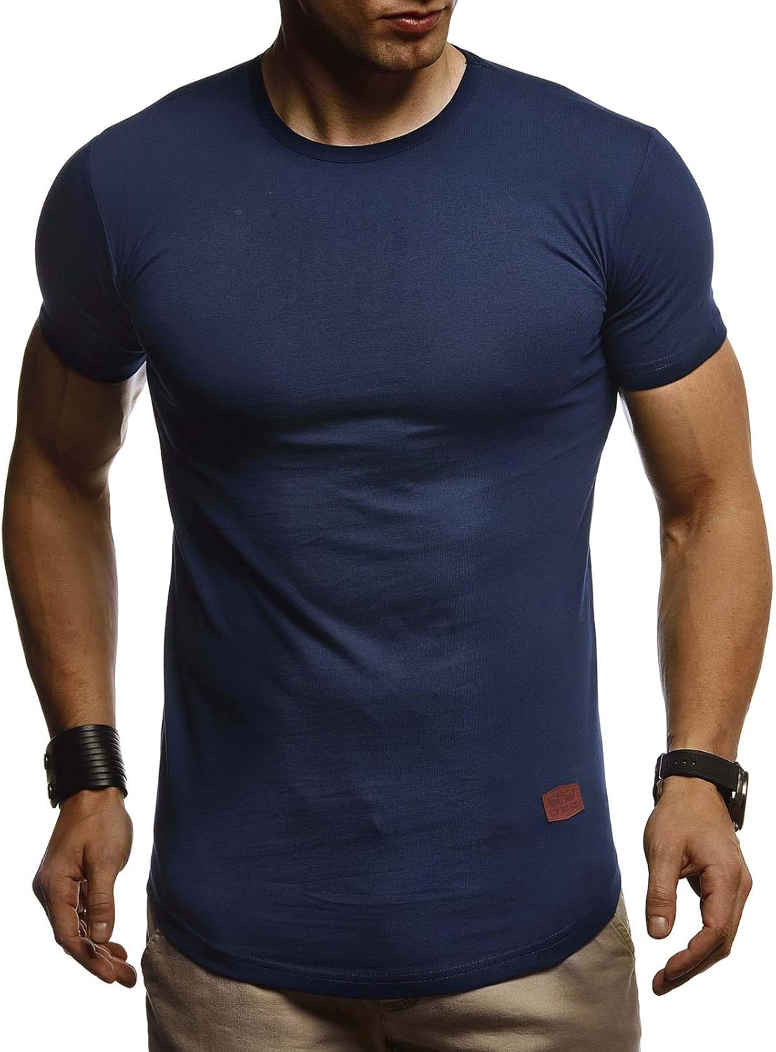 Detalle 2 de Leif Nelson Herren Casual T-Shirt – Taillierte Passform, vielseitig einsetzbar