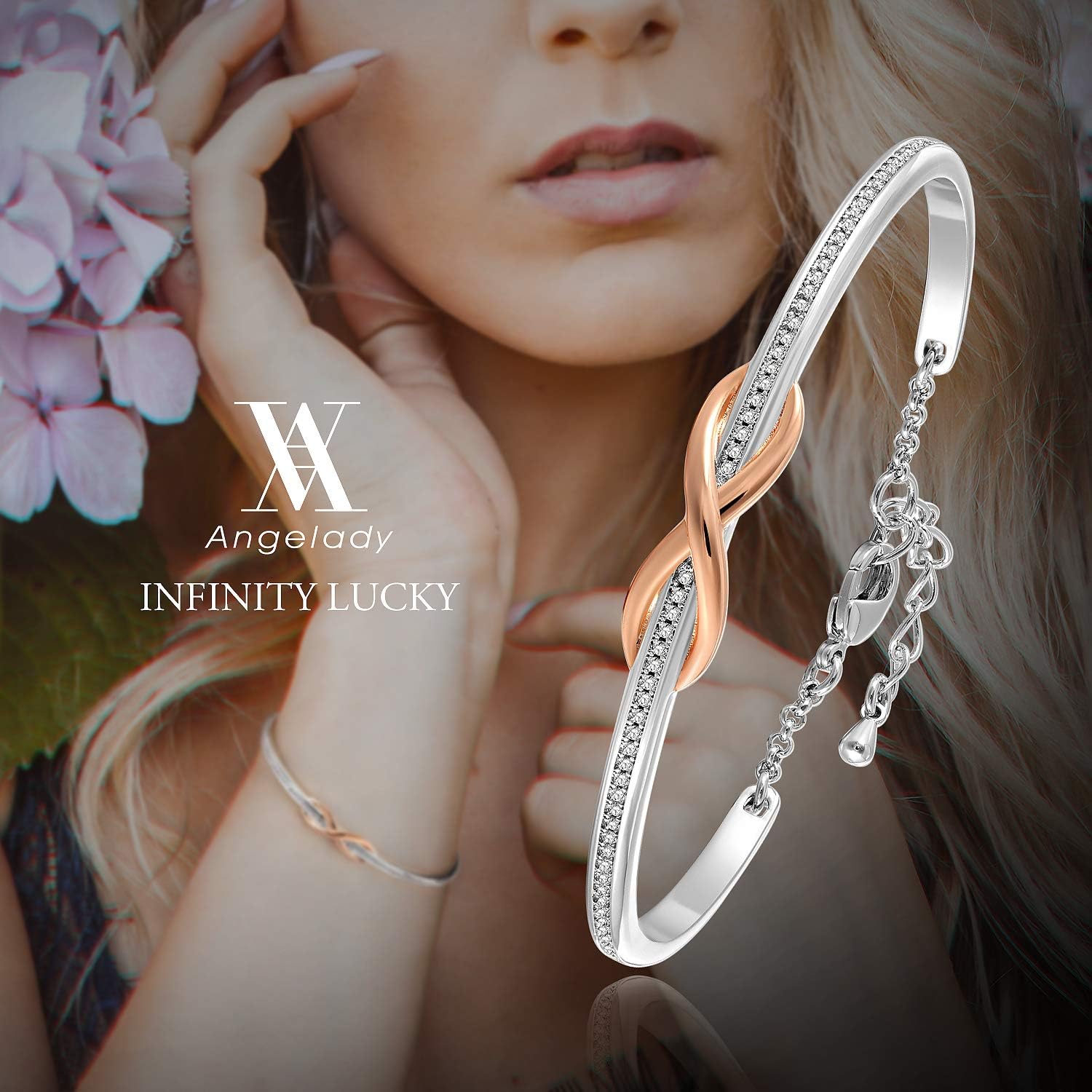 Thumbnail 4 de Angelady Bracelet Infini 7in en plaqué or rose