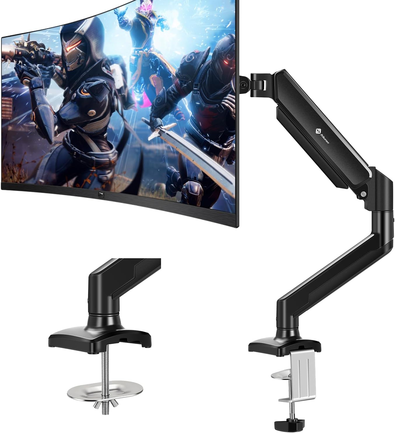 Detalle de Ailuner Single Monitor Mount (Gas Spring) for 13–32" Screens, VESA 75x75 / 100x100