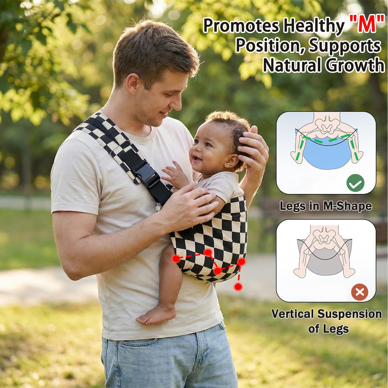 Thumbnail 1 de Baby Sling Carrier | Adjustable Front & Back, Lightweight 100% Cotton Toddler Carrier for 6 Months to 3 Years