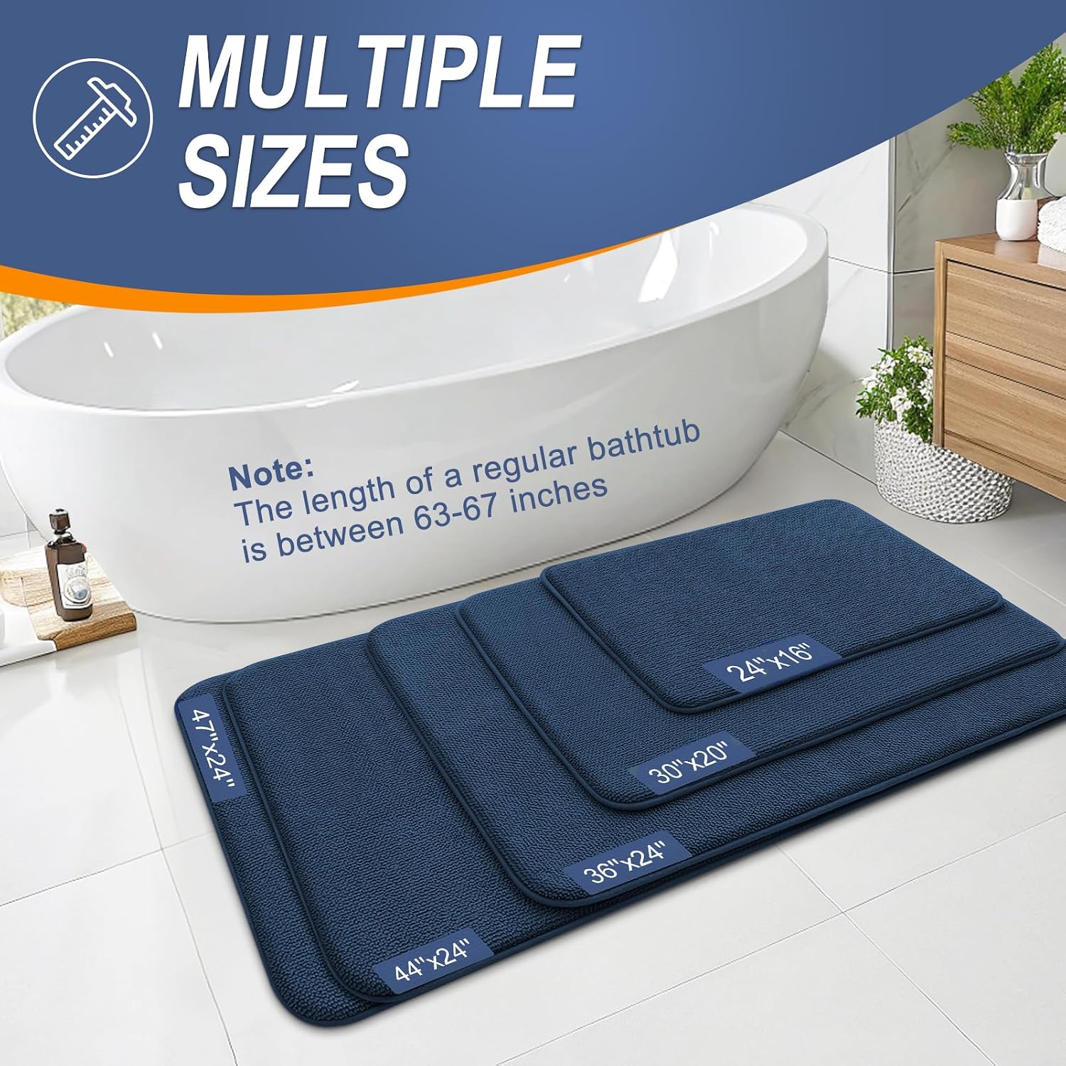 Detalle 1 de OLANLY Bathroom Runner Rug 50x30