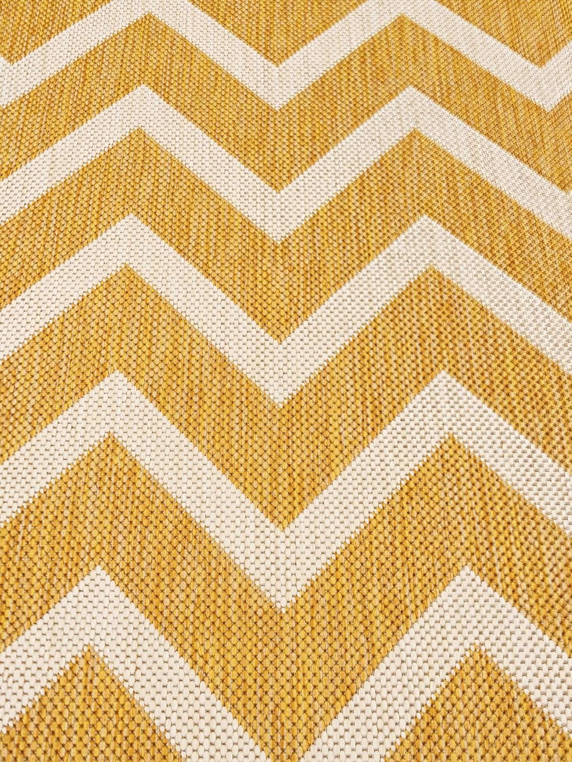 Detalle 1 de RugVista Capri matta 160 x 230 cm – gul, kort lugg för inom- och utomhusbruk