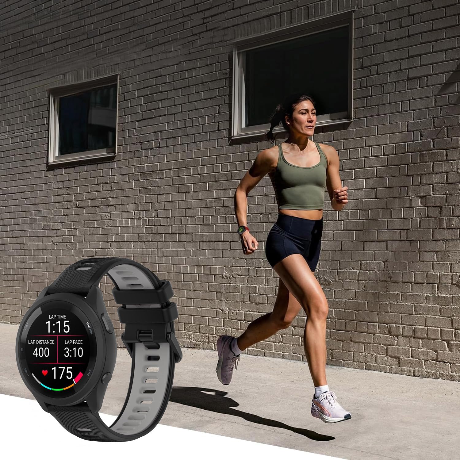 Thumbnail 6 de FiiMoo 20mm Silicone Strap for Garmin Venu 2 Plus / Venu Sq 2 / Active 5 / Vivoactive 3 and More