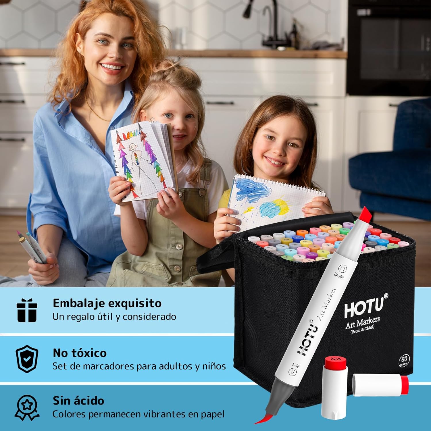 Thumbnail 6 de HOTU Alkoholmarker Brush Tip 60 🎨