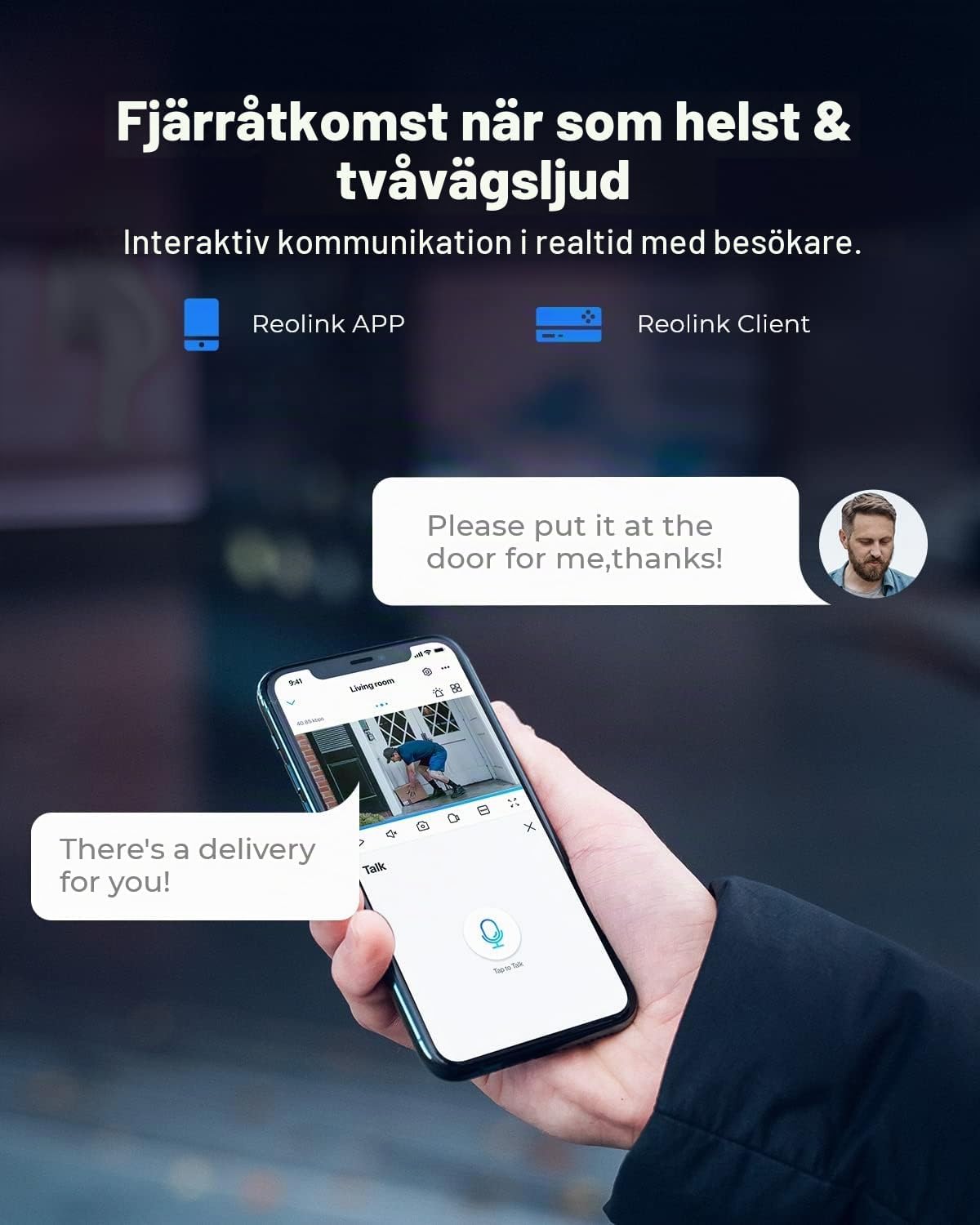 Thumbnail 6 de REOLINK Argus 3 Pro – 4 MP utomhuskamera med strålkastare och tvåvägsljud