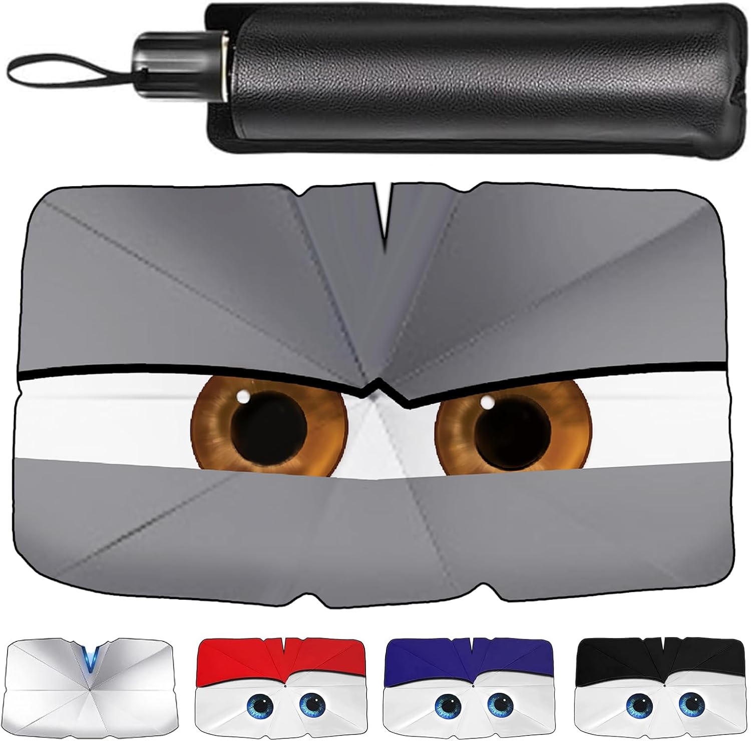 Thumbnail 4 de Auto Frontscheiben-Sonnenschutz mit biegsamem Griff und Rückspiegelausschnitt, 125 x 65 cm inkl. Tasche