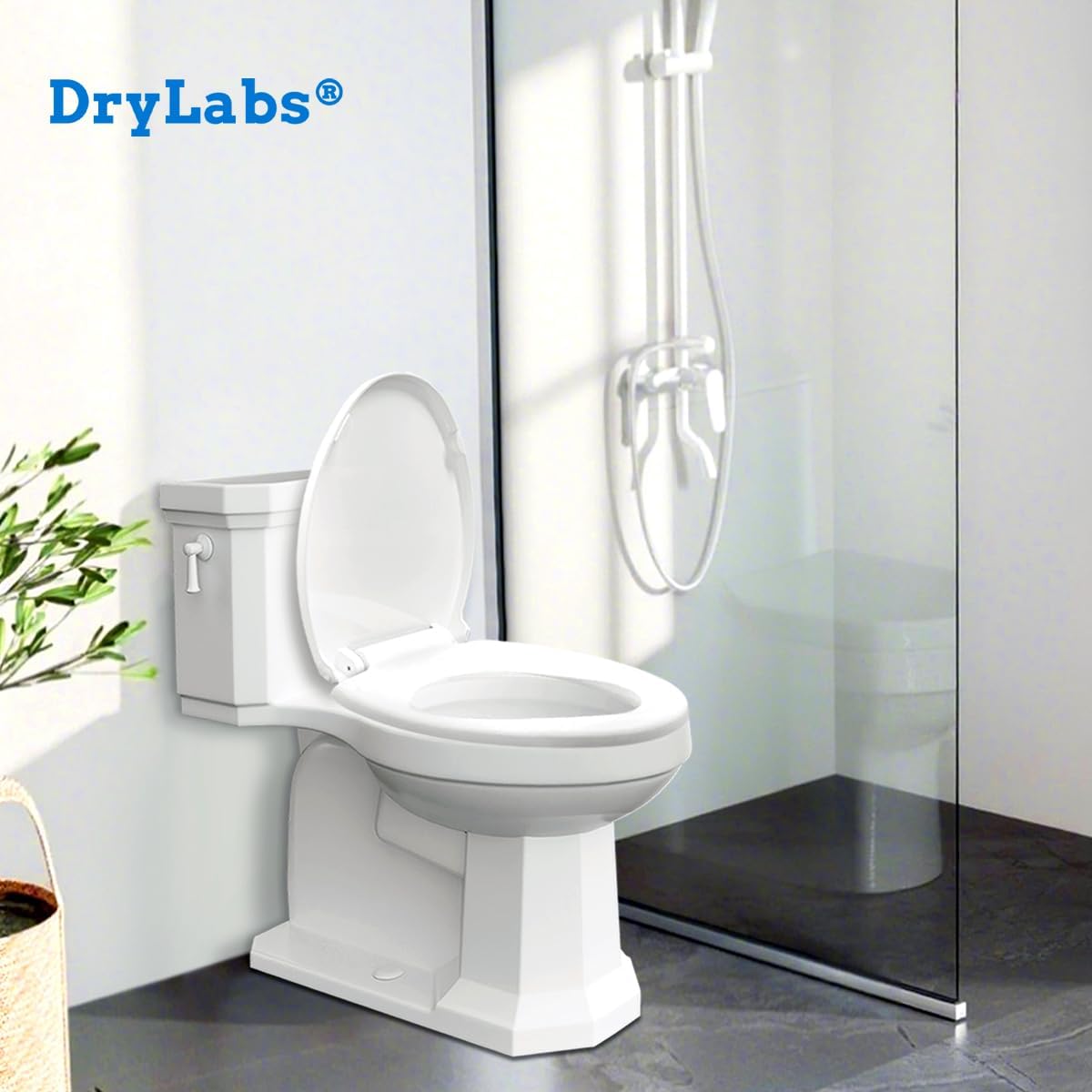 Thumbnail 6 de DryLabs DryLabs-4000 Round Toilet Seat, 16.5-Inch White PP, Soft-Close