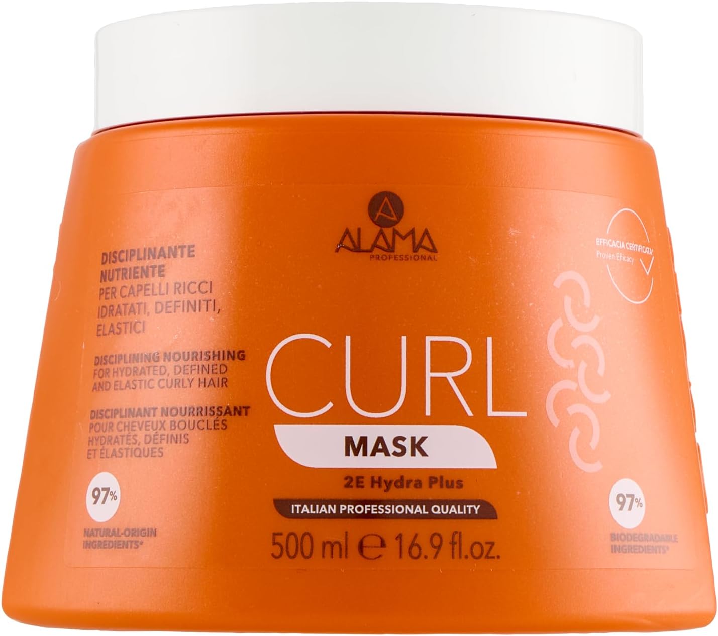 Detalle de Alama Professional Curl Maschera per Capelli Ricci e Mossi 500 ml: idratazione duratura e controllo crespo