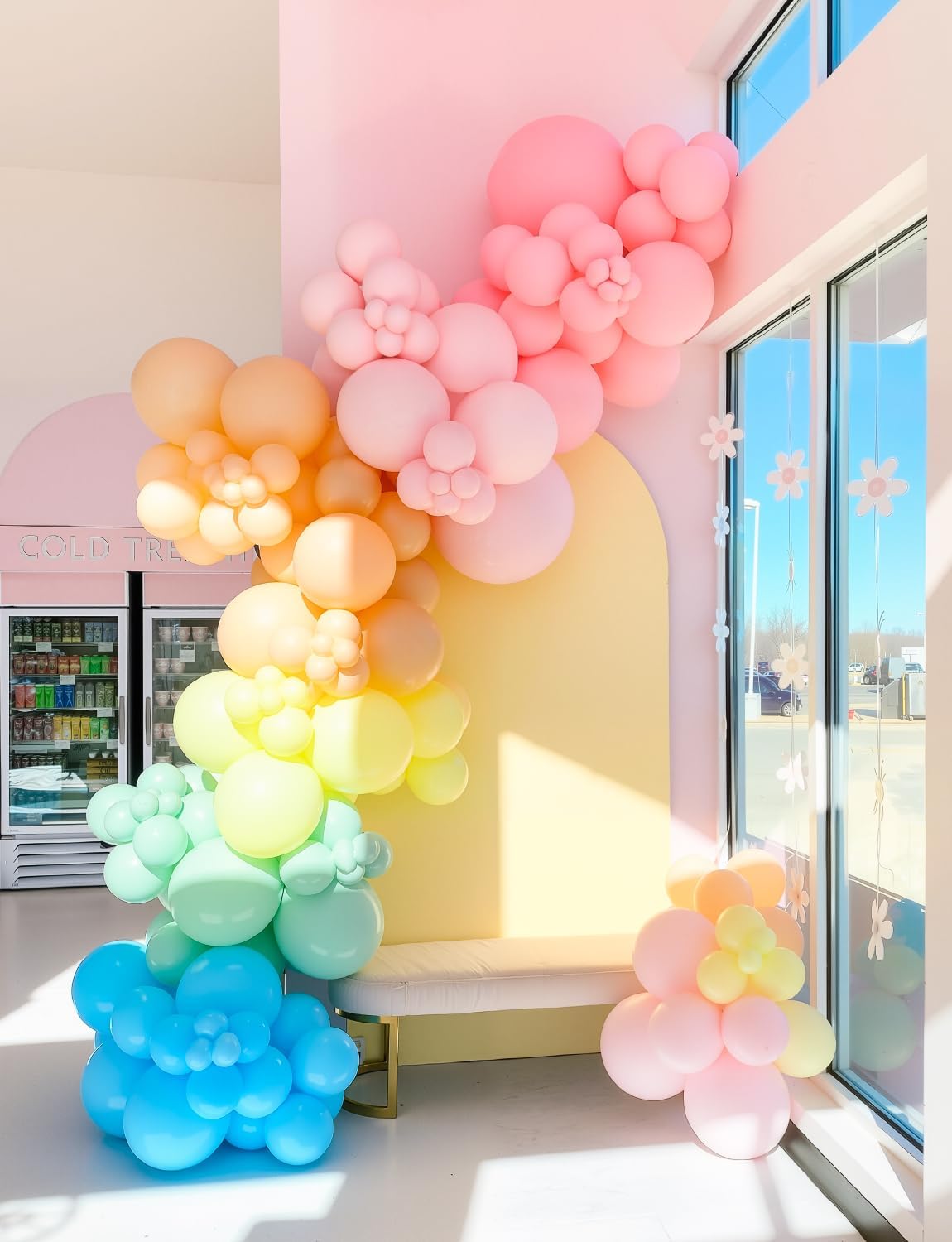 Thumbnail 2 de Pastel Rainbow Balloons Arch Garland Kit | Macaron Assorted Color Balloon Arch (18/12/5 in) for Spring Parties