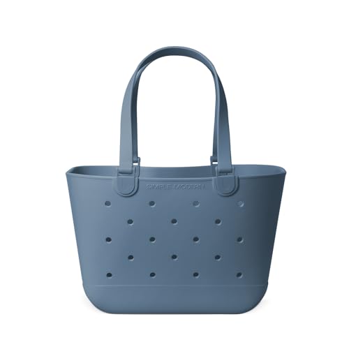 Detalle de Simple Modern Getaway Blue Dune Large Bolso de playa impermeable
