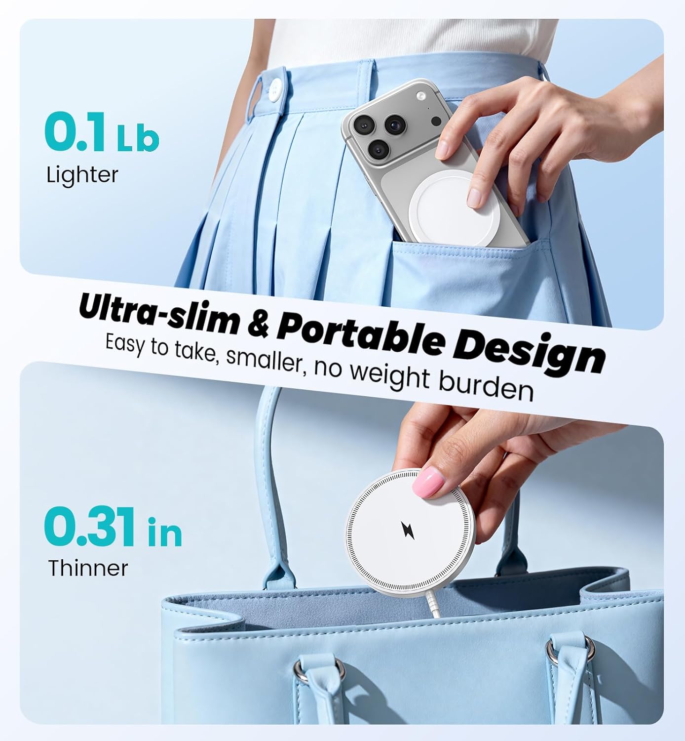 Thumbnail 6 de Magnetic Wireless Charger for MagSafe – Fast Charging Wireless Pad for iPhone 17/16/15/14/13/12 & AirPods