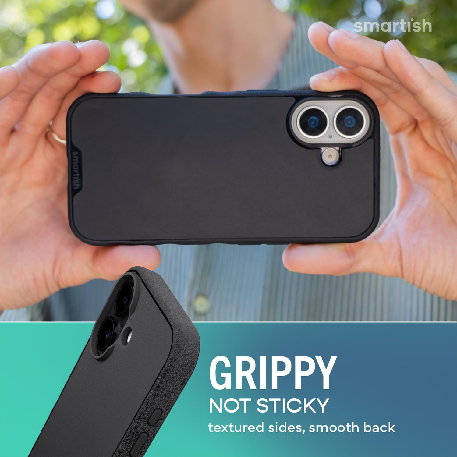Detalle 2 de Smartish Gripmunk iPhone 17 MagSafe Case with Camera Control Protection (Black Tie Affair)