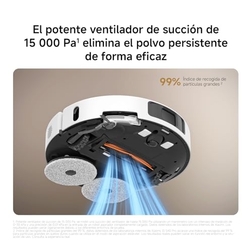 Detalle de XIAOMI S40 Pro: Robot aspirador con fregado y brazos extensibles