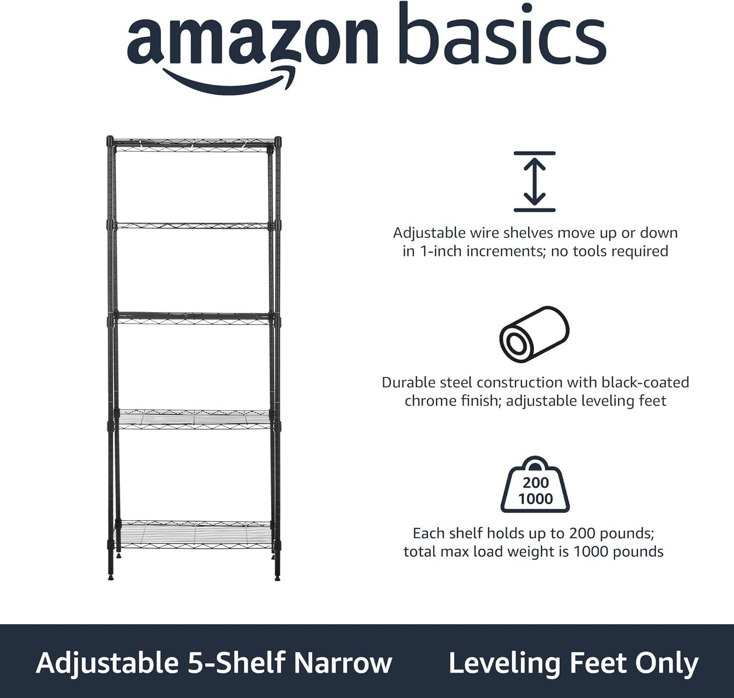 Thumbnail 3 de Amazon Basics storage shelf 60 in 🗄