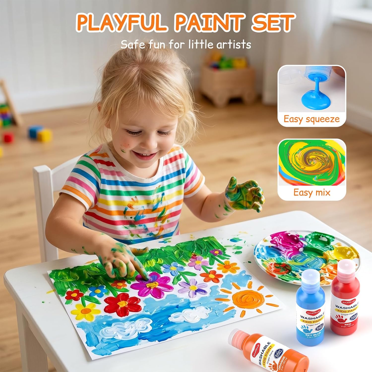 Detalle de Smallbudi Finger Paint Set, 12 Colors