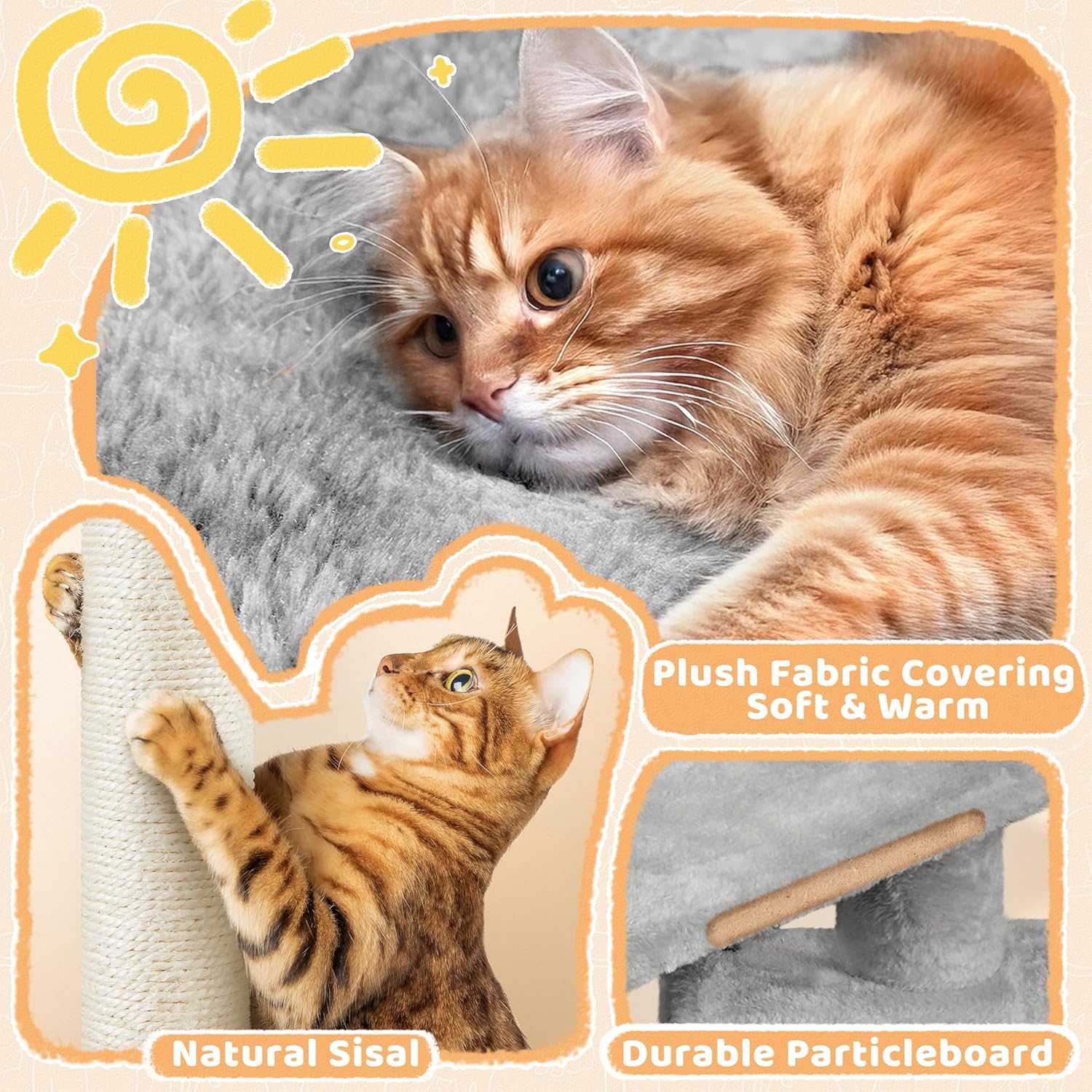 Thumbnail 5 de Yaheetech Cat Tree 87cm Small Cat Tower Indoor – Multi‑Level Activity Centre for Kittens
