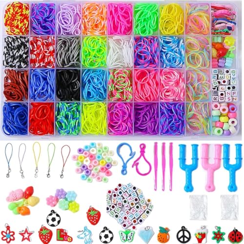 JcoGel Juego de 2500 cintas de loom, 32 colores - Gomas para hacer pulseras