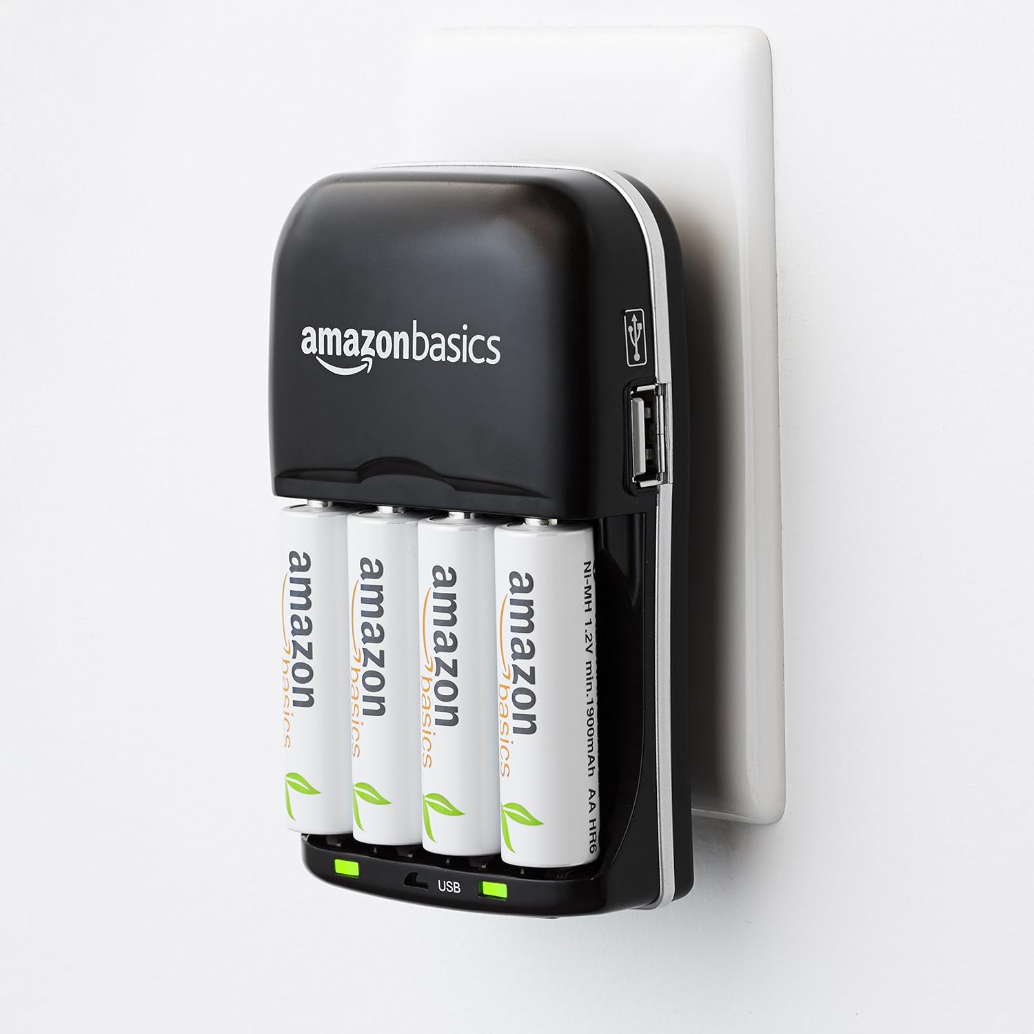 Thumbnail 6 de Amazon Basics Batterieladegerät für Ni-MH AA/AAA Akkus mit USB-Port (Schwarz)