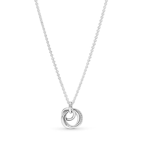 Detalle de PANDORA 391455C01-60 Circles Anhänger Halskette mit Anhänger – schlichte Eleganz für den Alltag