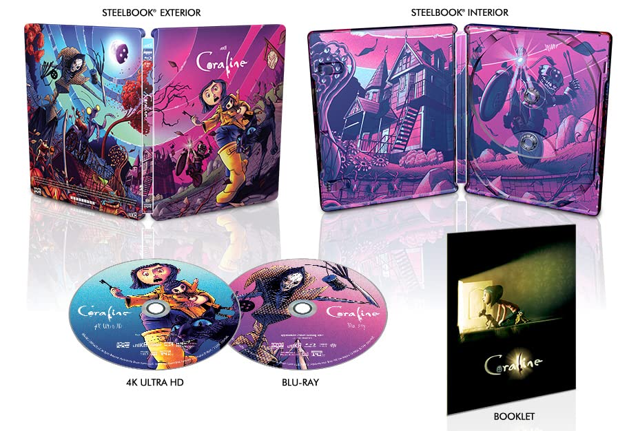Detalle 2 de Coraline 826663231793 Limited Edition Steelbook 4K UHD + Blu-ray