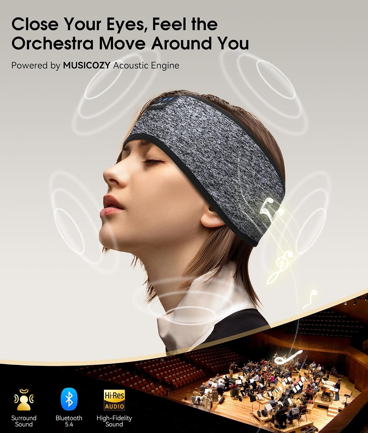 Thumbnail 3 de MUSICOZY Sleep Headphones Headband
