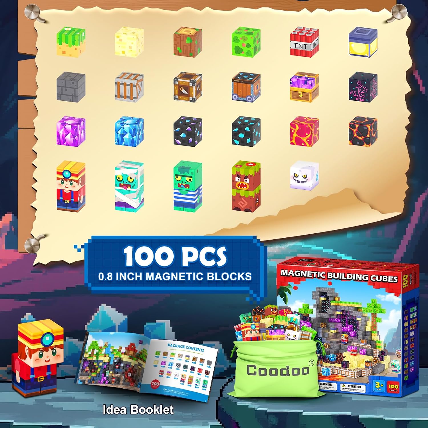 Thumbnail 2 de Coodoo Magnetic Blocks 100PCS set