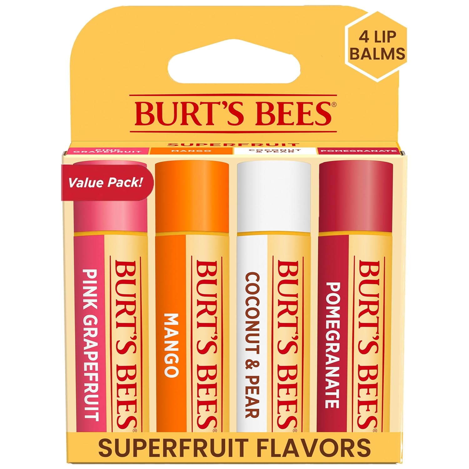 Detalle de Burt's Bees Lip Balm 4-Pack 0.15 oz
