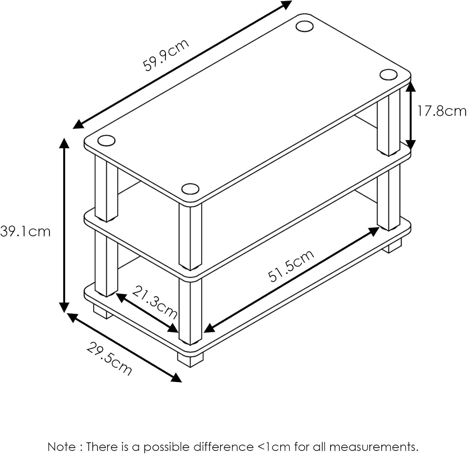 Thumbnail 1 de Furinno Zapatero Cereza y Negro 🟤 Minimalista y Funcional