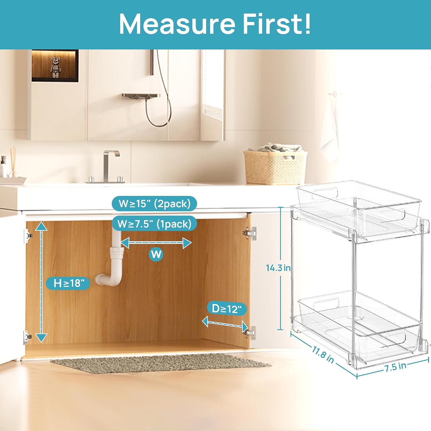 Thumbnail 6 de Vtopmart Under-Sink Organizer 2-Pack