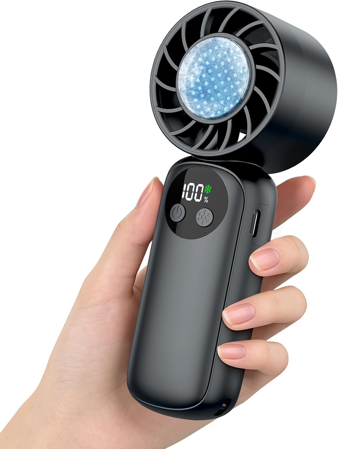 Detalle de Portable Handheld Fan with Turbo Cooling and 4000mAh Battery