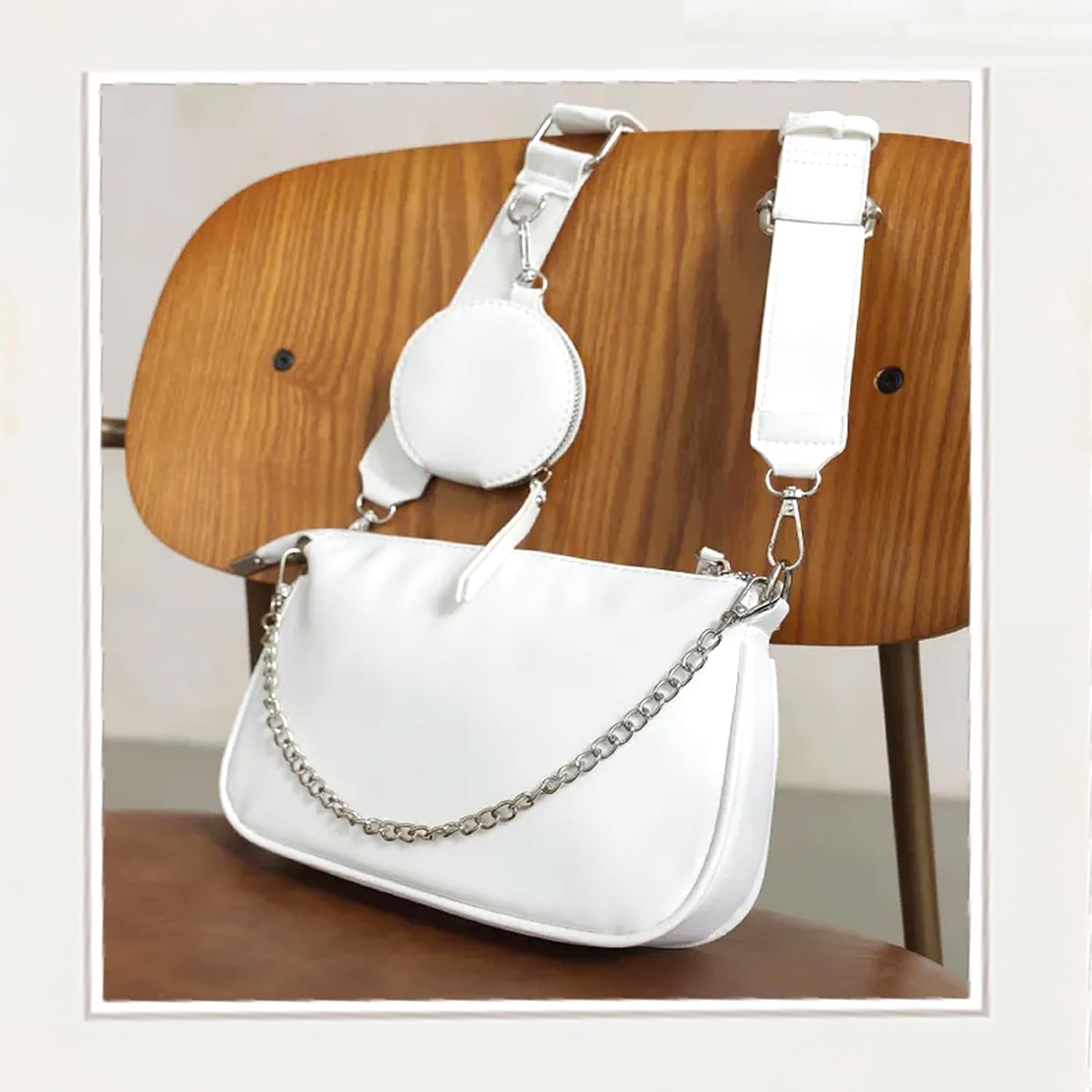Thumbnail 2 de Borsa da donna Mabecol con tracolla regolabile nera, elegante mini-borsetta per ufficio e serate