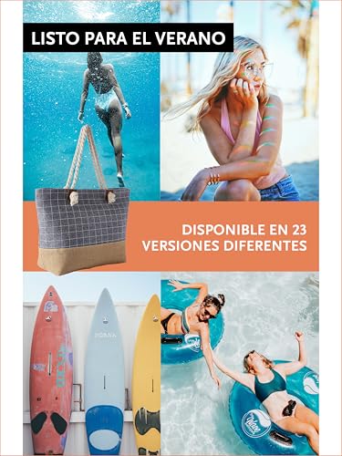 Thumbnail 4 de DonDon Bolso de playa grande impermeable con cremallera - Patrón de cuadros azul