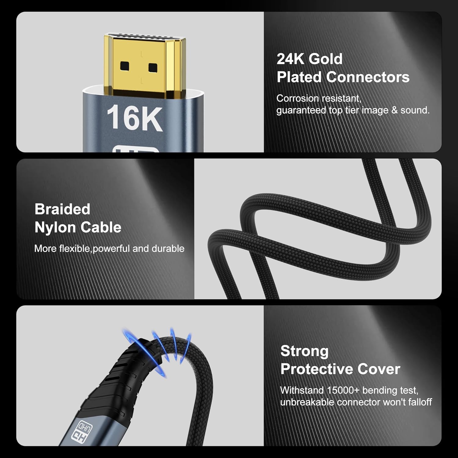 Thumbnail 6 de CHENLENIC 16K HDMI Cable (96Gbps, HDMI 2.2) – Ultra High Speed for 16K/8K/4K Gaming