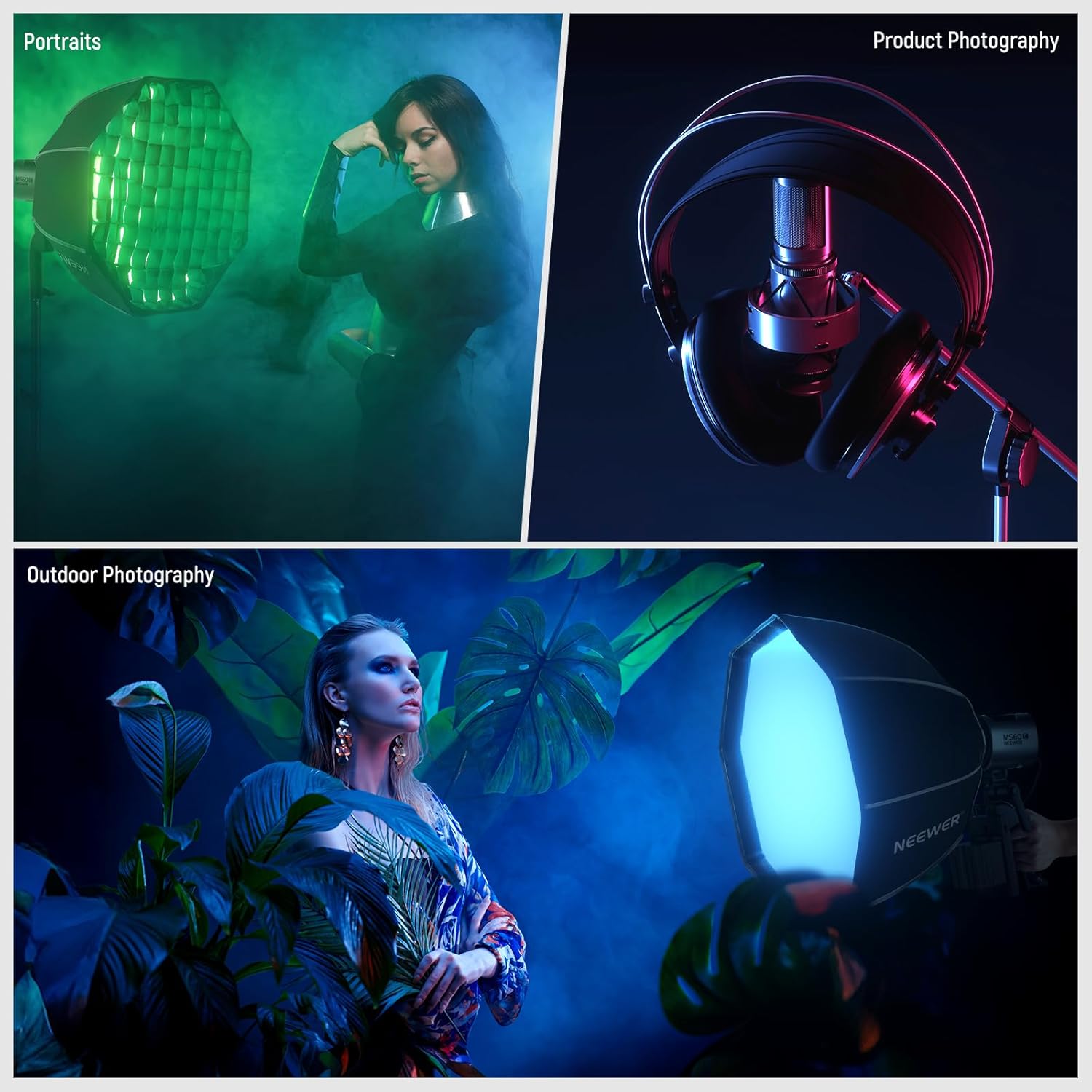 Thumbnail 5 de NEEWER 20" (50cm) Octagonal Softbox with NEEWER Mount (Quick-fold Octabox) for compatible MS/LED lights