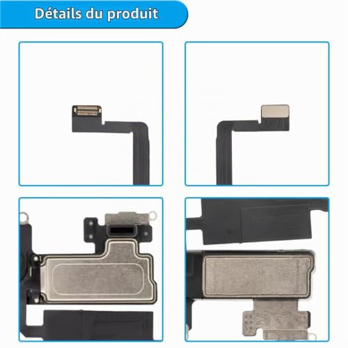 Detalle de ZHUROUPU écouteur de remplacement pour iPhone X 2017 avec câble flexible et joint prédécoupé