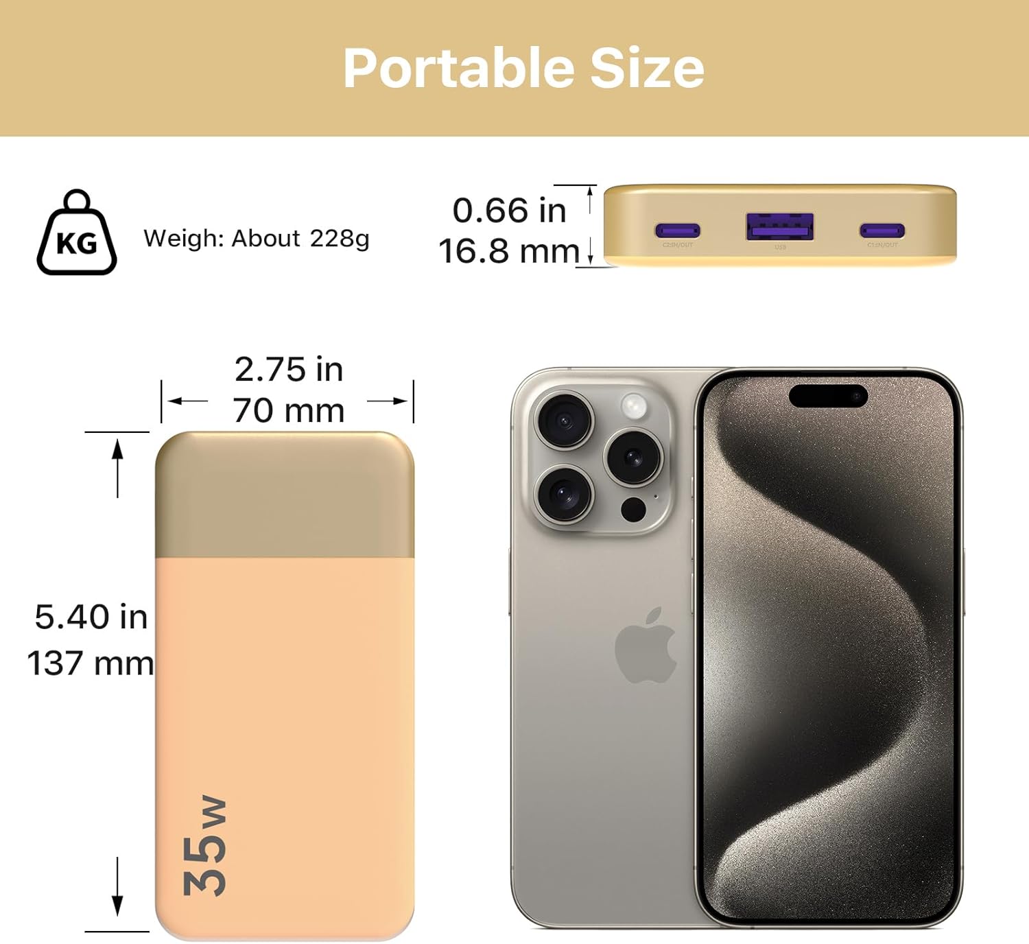 Thumbnail 4 de NOBIS 10,000mAh portable power bank with 35W fast charging (Orange, PD 3.0 & QC 4.0)