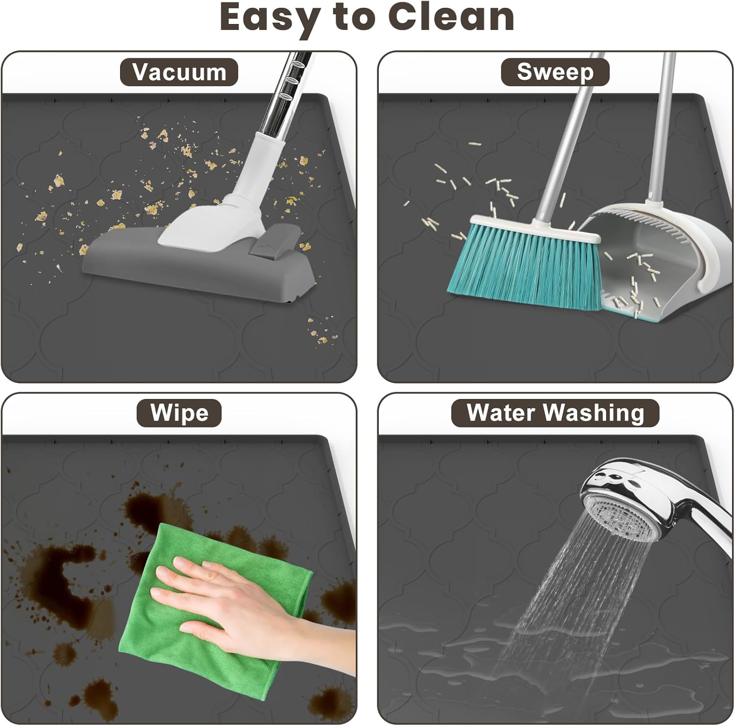 Thumbnail 6 de KIXCVDM Katzenklo Matte (Silikonmatte, XL) – rutschfest, wasserdicht und leicht zu reinigen