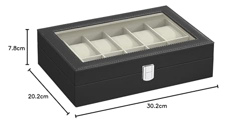 Thumbnail 7 de SONGMICS Caja de Relojes con 12 Compartimentos y Tapa de Cristal